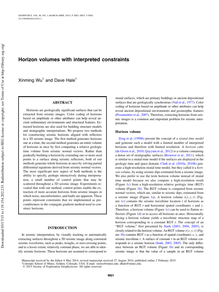 Horizon Volumes With Interpreted Constraints | PDF | Horizon | Gradient