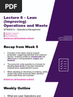 Operations Management Week 7 - Lean Operations and Waste - Students