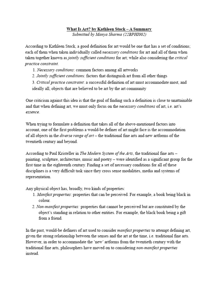 what-is-art-a-summary-by-manya-sharma-pdf-concept-definition