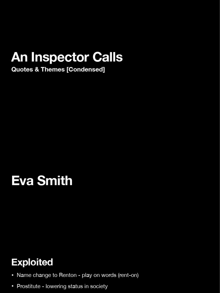 An Inspector Calls - Themes & Quotes (Condensed) | PDF