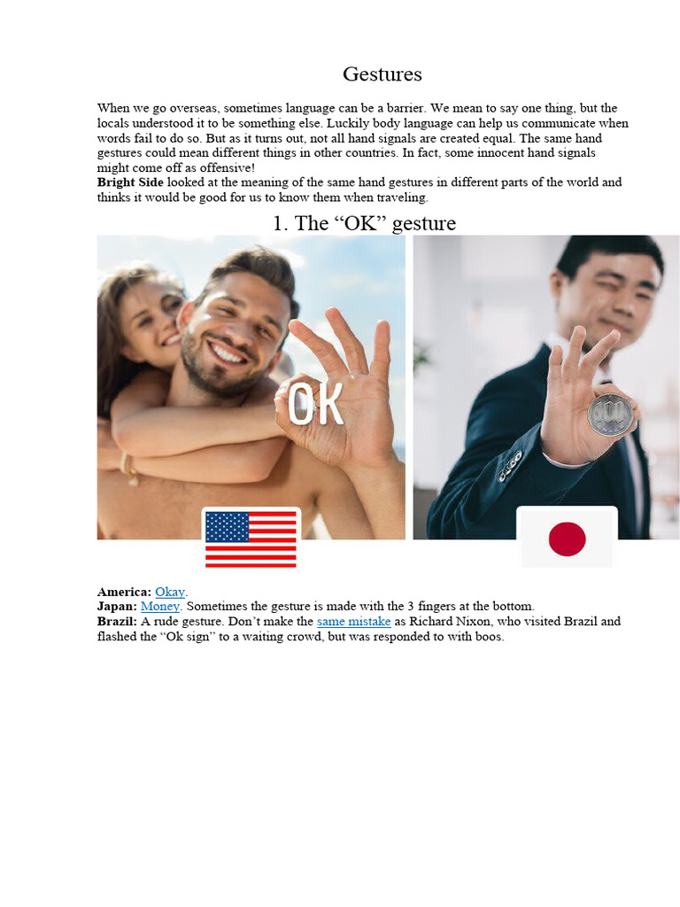Gesture | PDF | Gesture | Nonverbal Communication