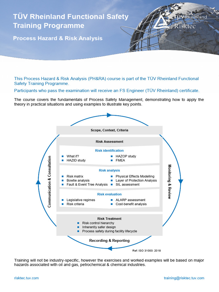 TUV PHRA Course Brochure 0 4 PDF Risk Engineer