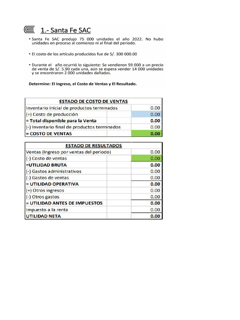 Análisis de Costos y Utilidad Neta | PDF | Estado de resultados ...