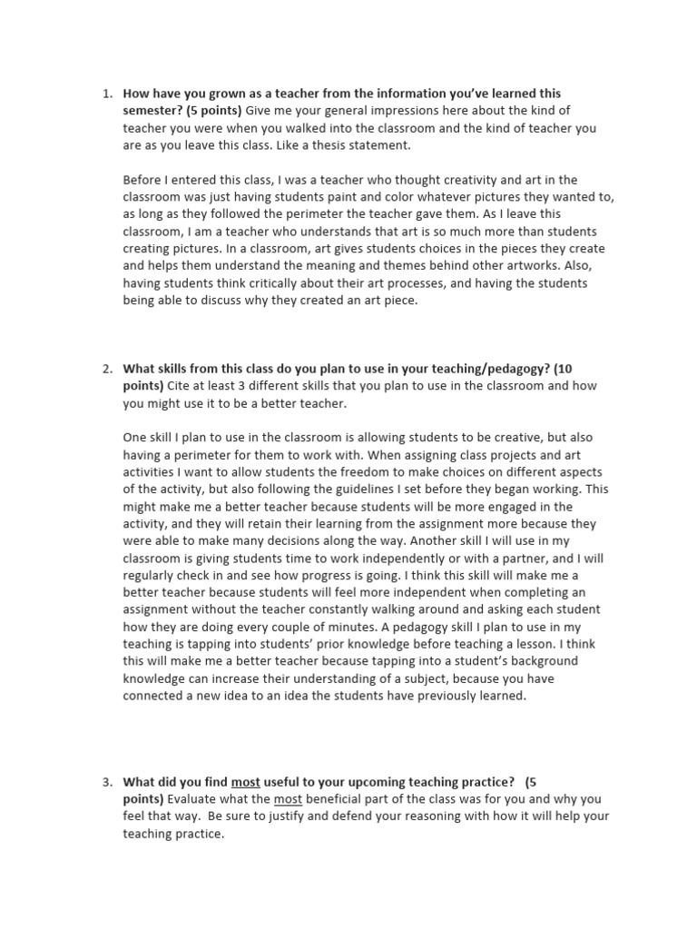 Self critique and learning application assignment download free pdf