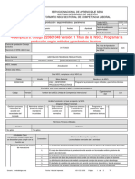 Reemplaza A: Código: 220601048 Versión: 1 Titulo de La NSCL: Programar La Producción Según Métodos y Parámetros Técnicos