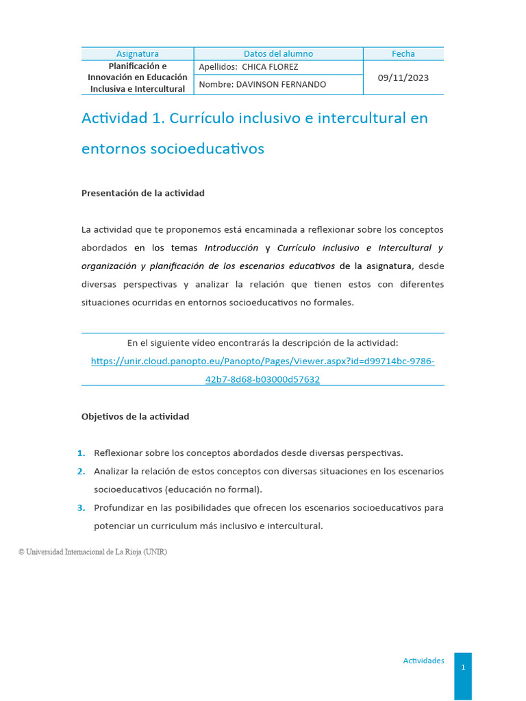 Currículo Inclusivo en Entornos Socioeducativos | PDF | Plan de ...