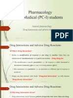 Drug Interaction and Adverse Drug Interactions PCI Students