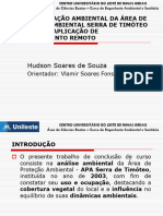 Caracterização Ambiental Da Área de Proteção Ambiental Serra de Timóteo - MG Com A Aplicação de Sensoriamento Remoto