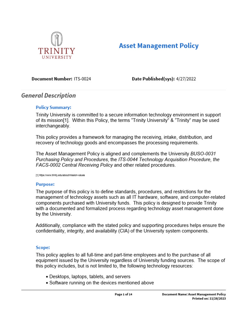 Asset Policy | PDF | Information Security | Security
