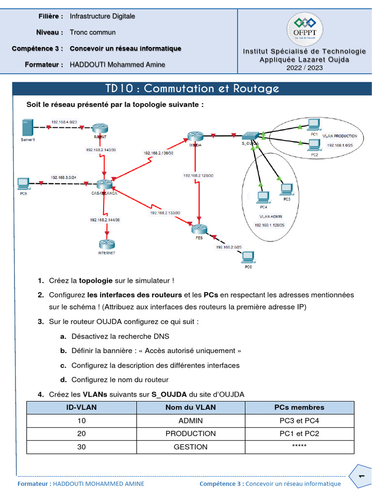 Configuration de Réseau Informatique | PDF | Routage | Adresse IP