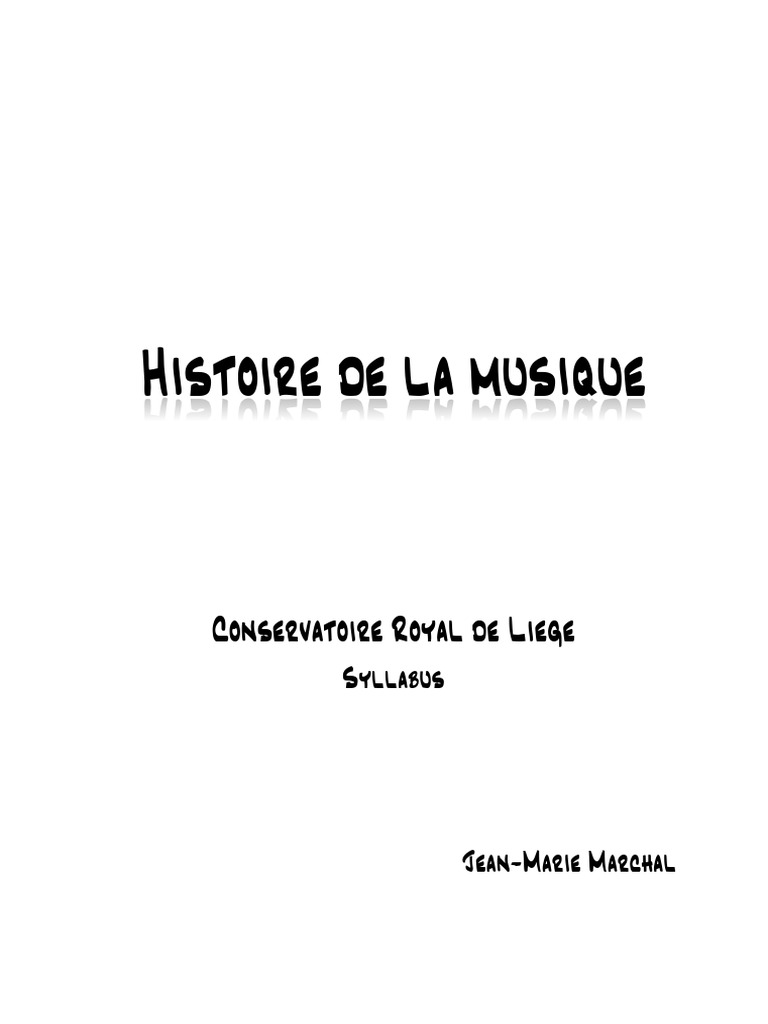 Syllabus Dhistoire de La Musique, PDF, Opéra