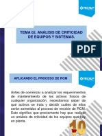 2.1 Análisis de Criticidad de Equipos y Sistemas