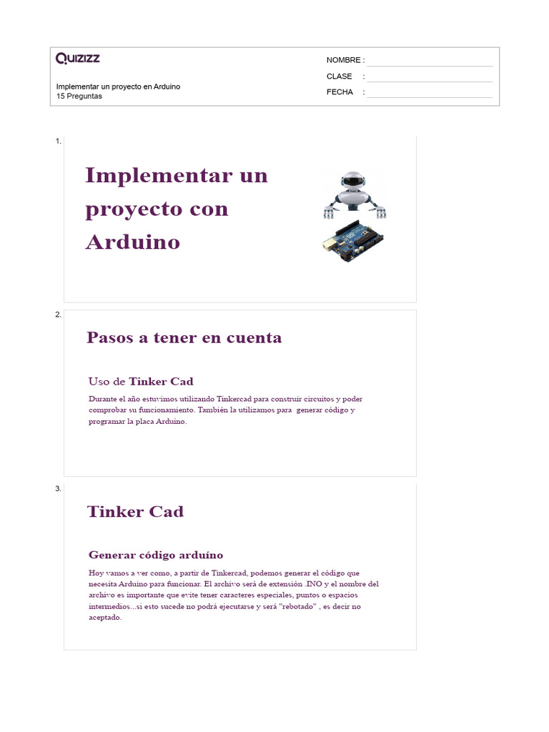 Proyecto Arduino: Guía de Implementación | PDF | Arduino | Informática