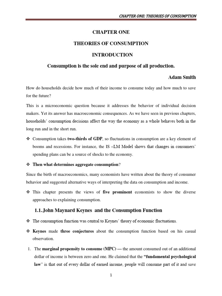 Theories of Consumption Explained | PDF | Consumption (Economics ...