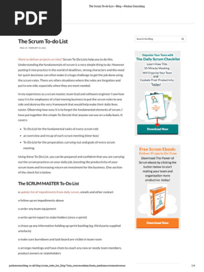 The Scrum To-do List – Blog – Pashun Consulting
