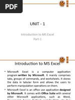 Introduction To MS ExcelPart 1