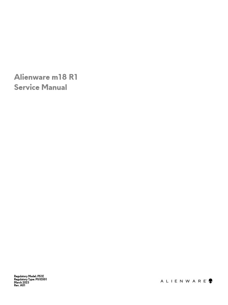 Alienware m18 r1 Service Manual | PDF