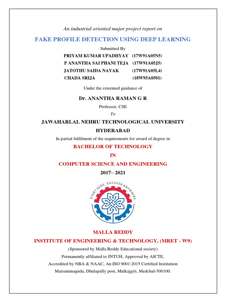 D8 - Fake Profile Detection (Gpku) | Download Free PDF | Machine ...