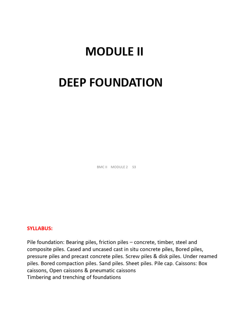 Types of Deep Foundations Explained | PDF | Deep Foundation ...