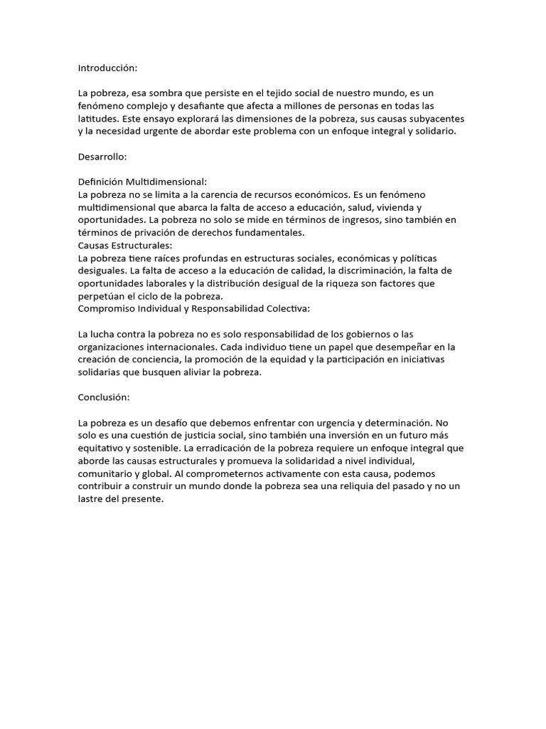 Causas Estructurales de la Pobreza | PDF | Ciencias sociales