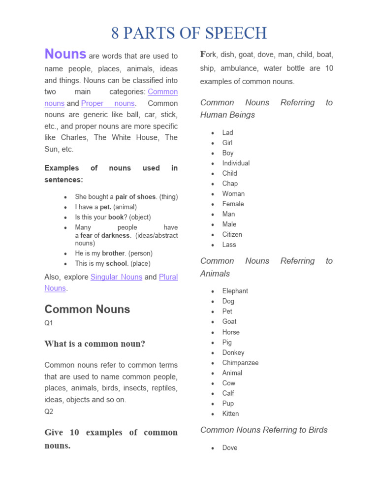 8 PARTS OF SPEECH WITH MEANING AND EXAMPLES WIKIPEDIA PDF FREE visual data 2