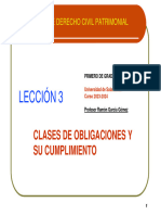 LECCIÓN 3 - Clases de Obligaciones y Su Cumplimiento (2023-2024)