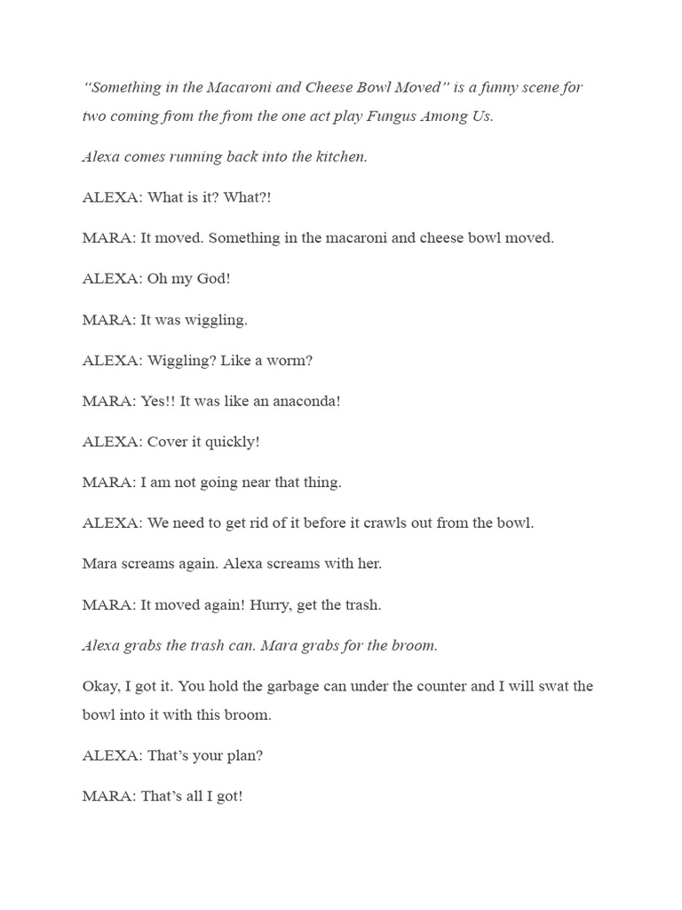 Something in the macaroni and cheese bowl moved pdf