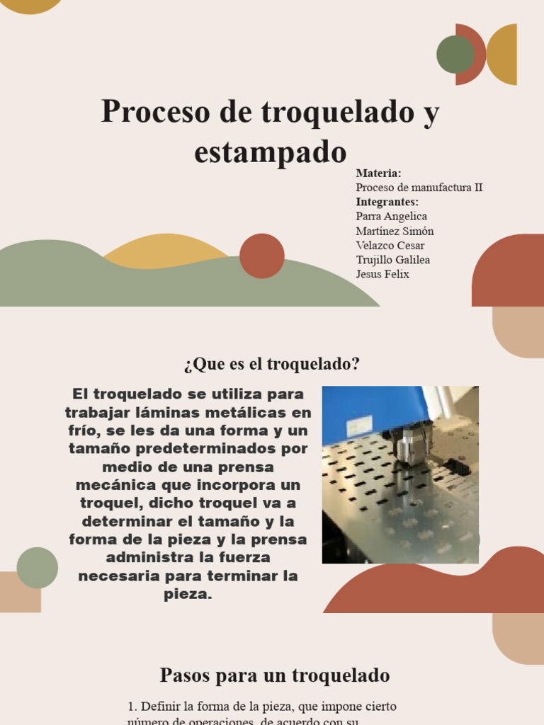 Proceso de Troquelado y Estampado | PDF | Acero | Ingeniería mecánica