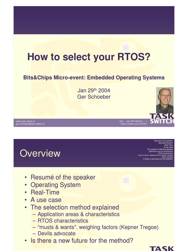 How To Select Your RTOS?: Bits&Chips Micro-Event: Embedded Operating ...