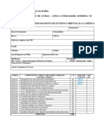 Ficha de Acompanhamento - Bacharelado - Inglês - 403203