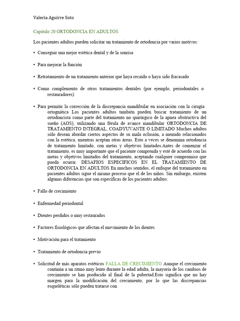 Ortodoncia en Adultos: Desafíos y Tratamientos | PDF | Ortodoncia ...