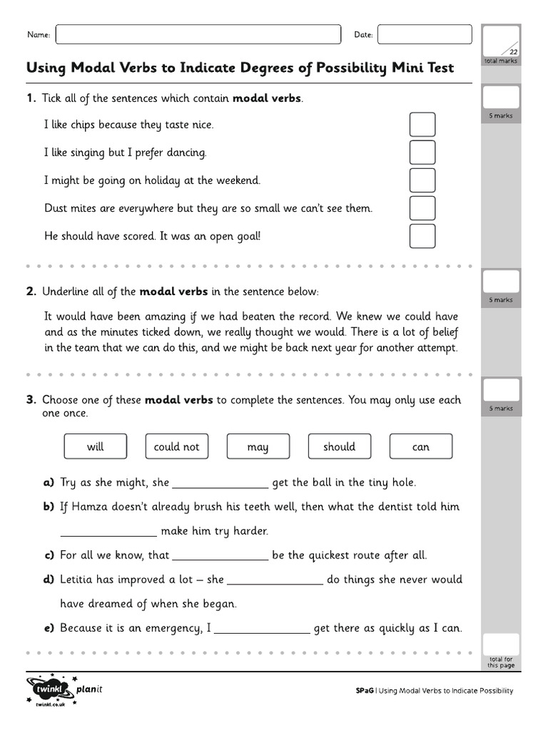 T2 E 2104 Modal Verbs For Possibility Test | PDF