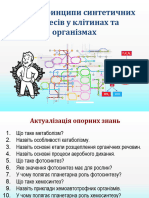 Базові принципи синтетичних процесів у клітинах та організмах