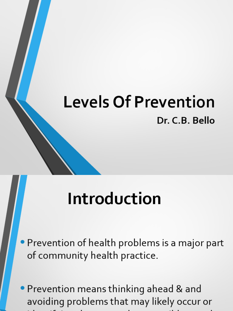 Levels of Prevention PDF Preventive Healthcare Health Care