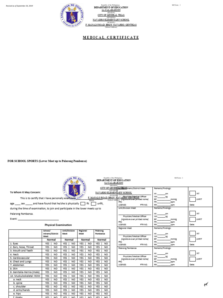 Athletes medical form 1 pdf human anatomy