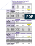 Spring 2022 HHS Bell Schedule