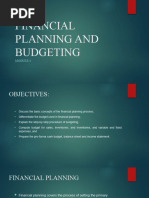 Financial Planning and Budgeting