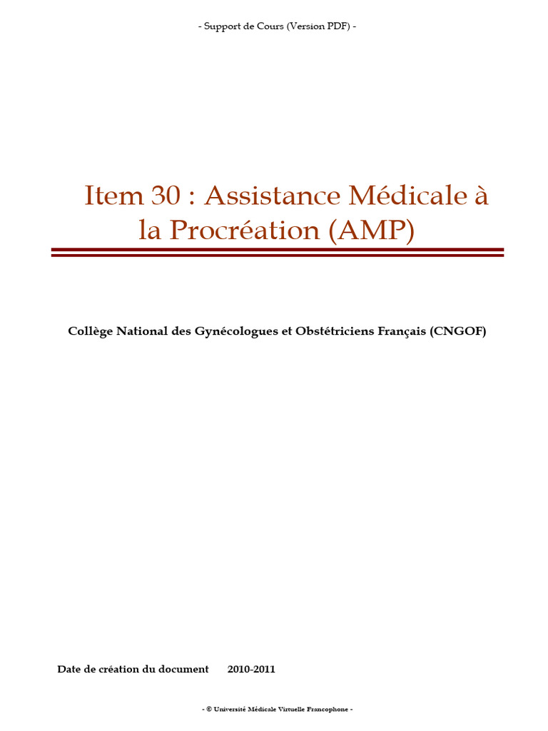 Guide sur l'Assistance Médicale à la Procréation | PDF