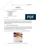 Experiment No. 1 Density of Liquid