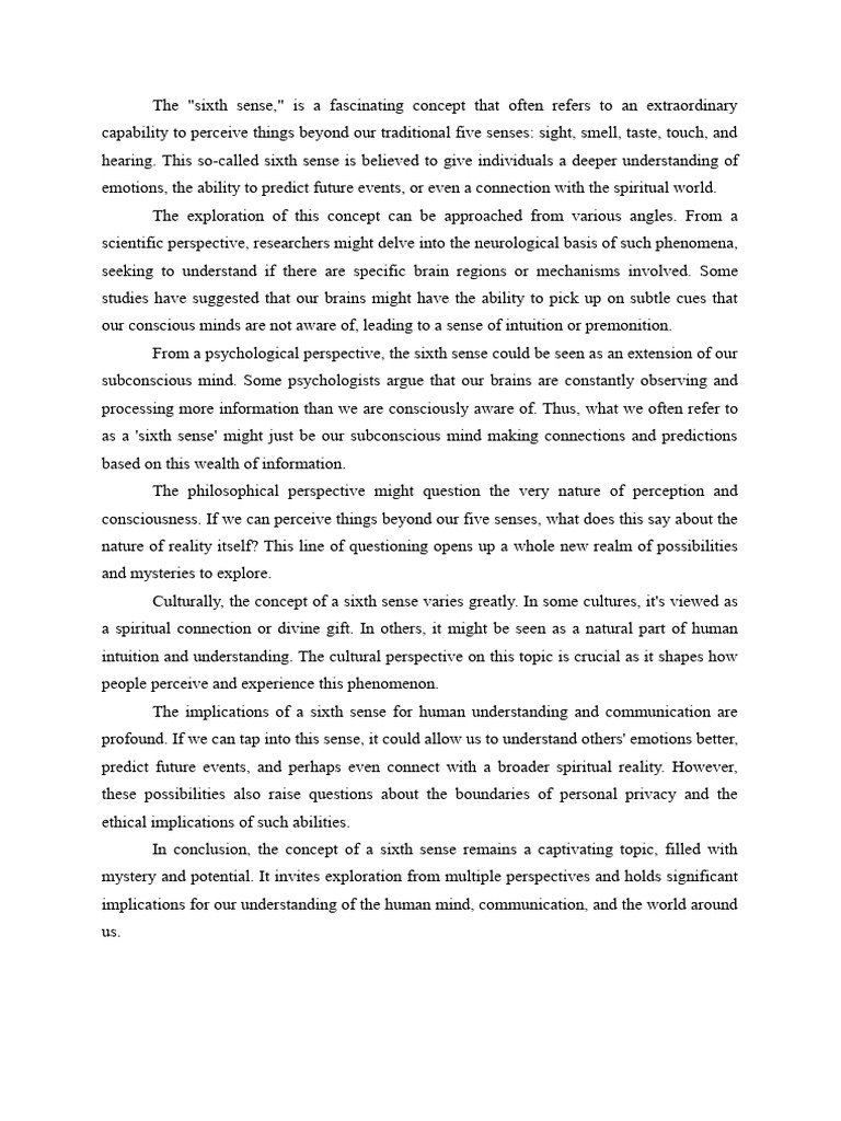 The Sixth Sense Cutting Edge Research On Its Impact On Human Behavior - h3r1n9u