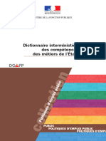 Dictionnaire Interministériel Des Compétences Des Métiers de L'etat