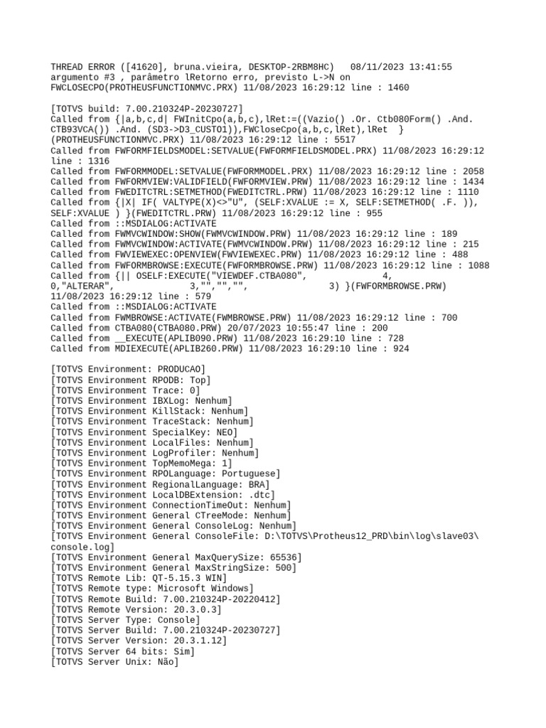 Error LOG P12 | PDF | Computing | Software