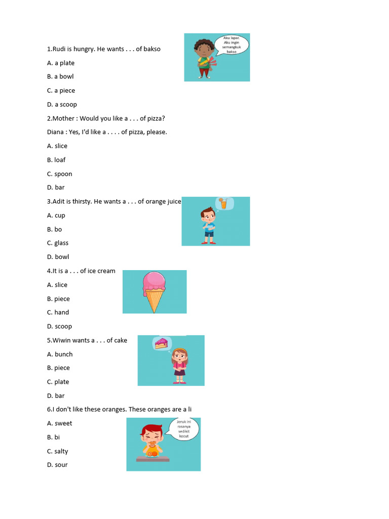 English Food Vocabulary Exercises | PDF | Cooking, Food & Wine ...
