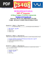 CS408 Midterm Reference MCQs