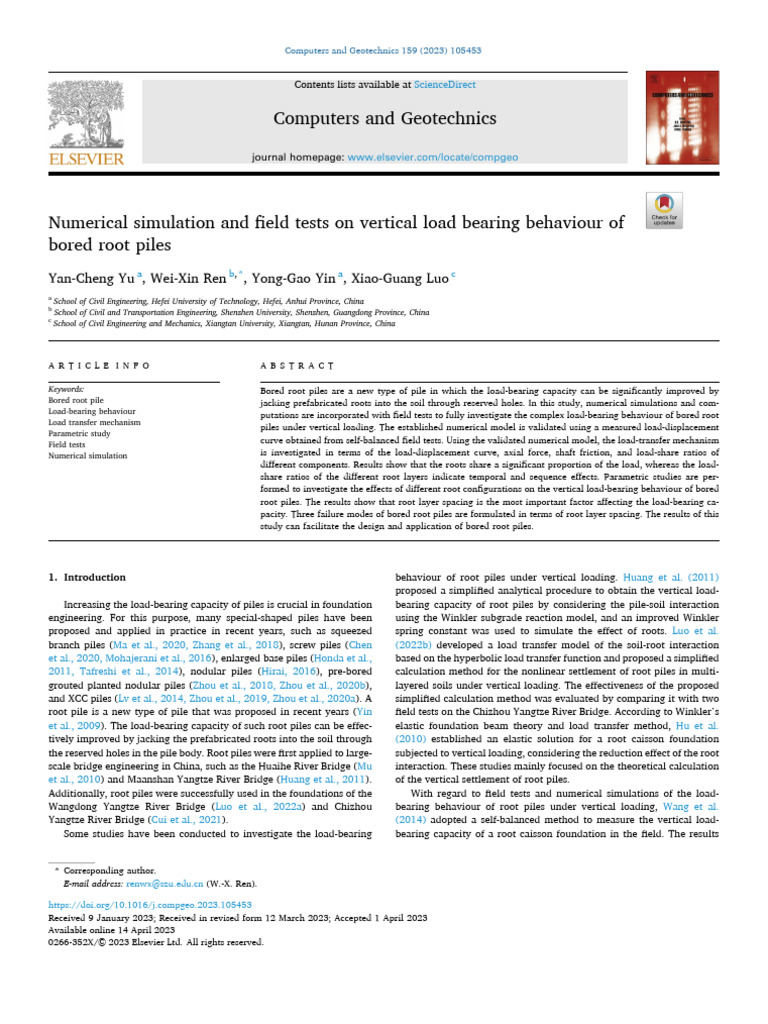 Vertical Load-Bearing of Bored Root Piles | PDF | Deep Foundation ...