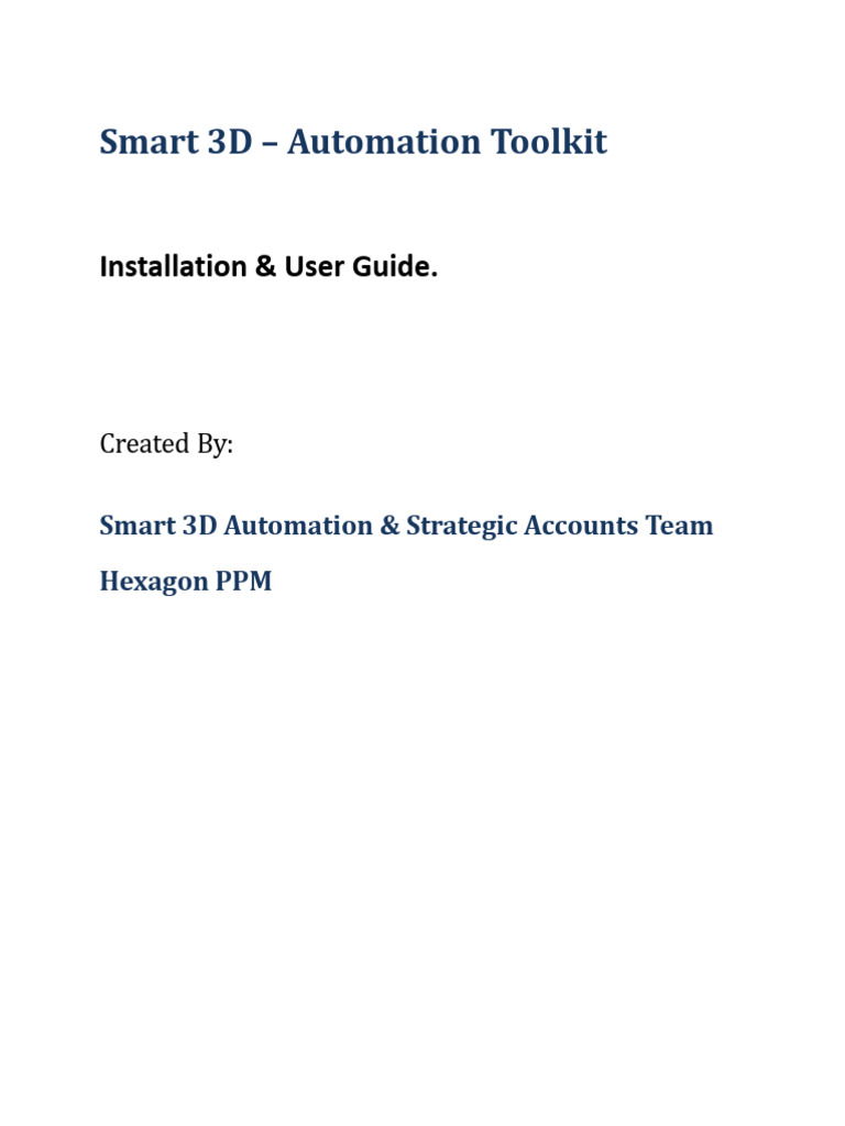 SP3D Automation Toolkit Guide | PDF | Keyboard Shortcut | Control Key