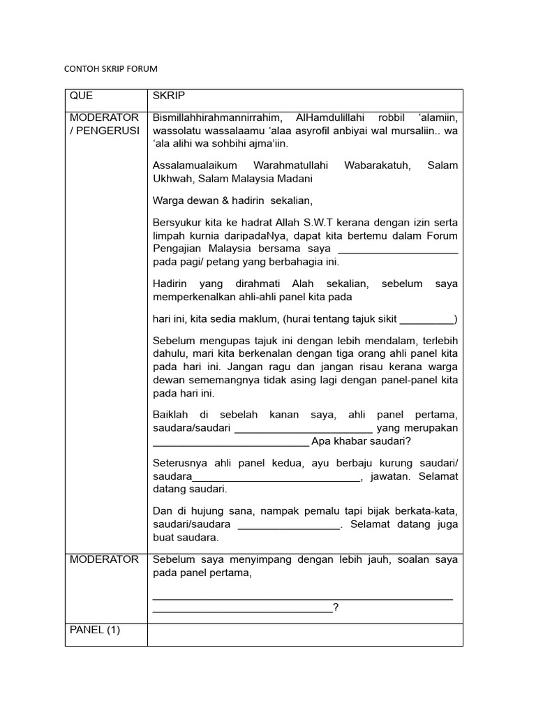 Skrip Moderator Forum Diskusi | PDF | Karier & Perkembangan | Bisnis