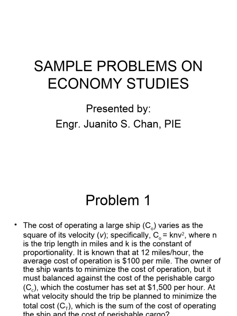 Economy Studies: Cost Optimization Problems | PDF | Fuel Economy In ...
