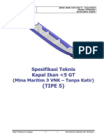 Spesifikasi Teknis Kapal Ikan 3 GT Tipe VNK (TIPE 5) .R8.AGR