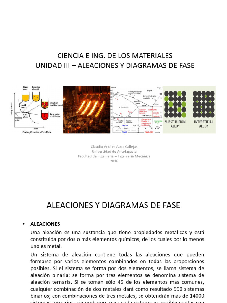 Aleaciones y Diagramas de Fase | PDF | Fase (materia) | Compuestos químicos
